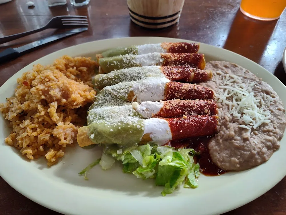 Authentic Mexican Tacos with Rice and Beans