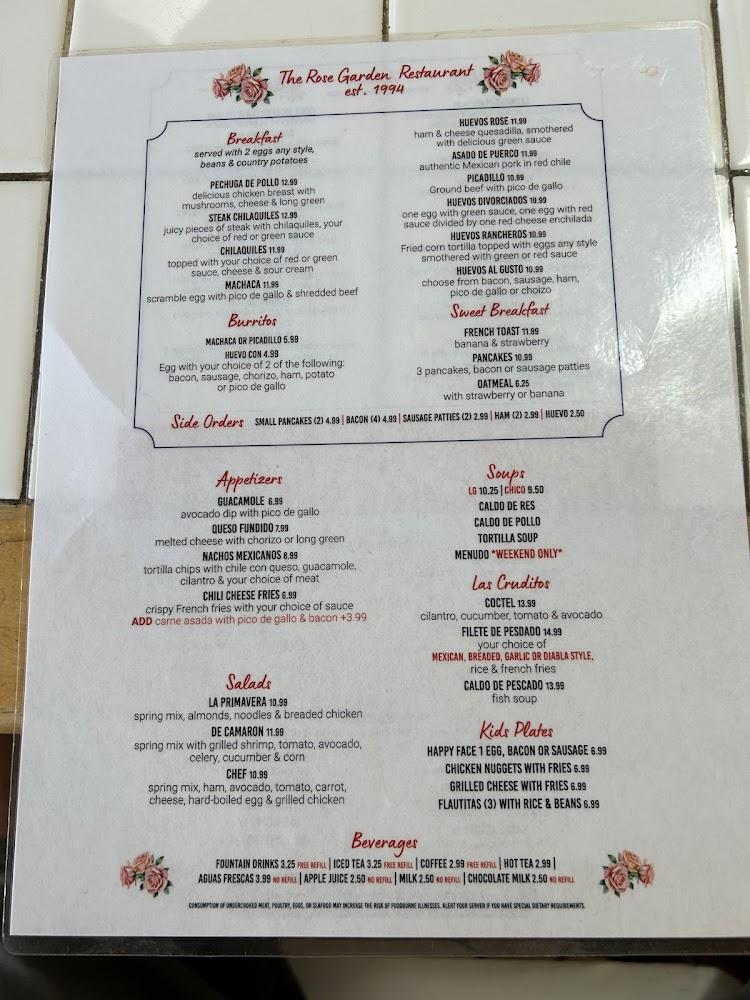 The Rose Garden Restaurant Authentic Mexican Food Steak Chilaquiles